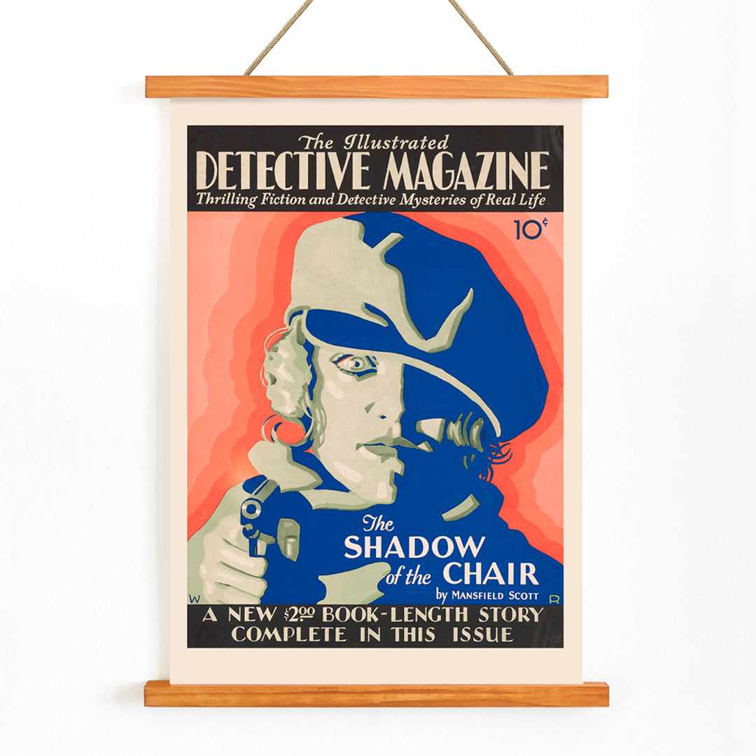 , with wooden magnetic frame on white background