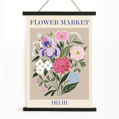 , with wooden magnetic frame on white background