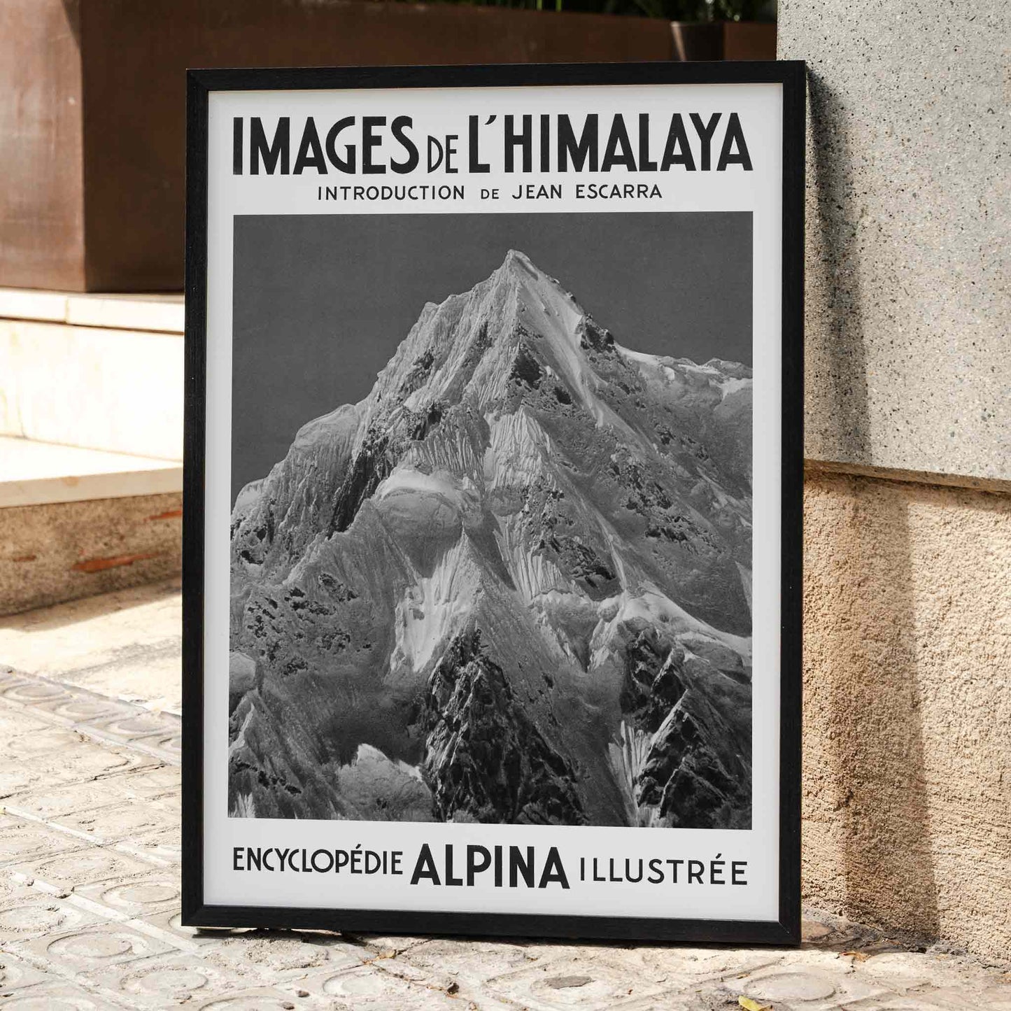 Le Siniolchu peak viewed from Zemu Glacier by Vittorio Sella from Images de l Himalaya poster of the Himalayas, framed and displayed in home decor