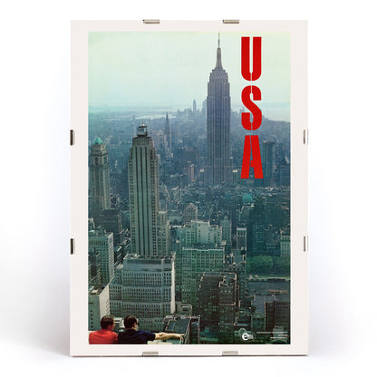 , framed and displayed in modern living room decor